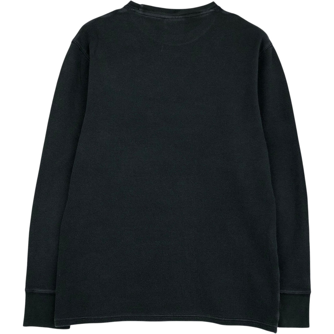 Ralph Lauren POLO RALPH LAUREN SLEEPWEAR Thermal Long T-shirt Waffle Men's M size cotton black type Vintage Second Hand