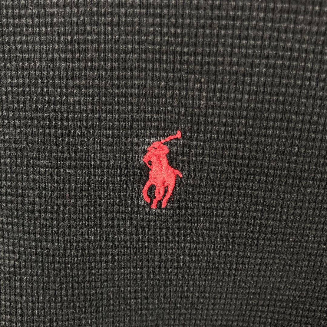 Ralph Lauren POLO RALPH LAUREN SLEEPWEAR Thermal Long T-shirt Waffle Men's M size cotton black type Vintage Second Hand