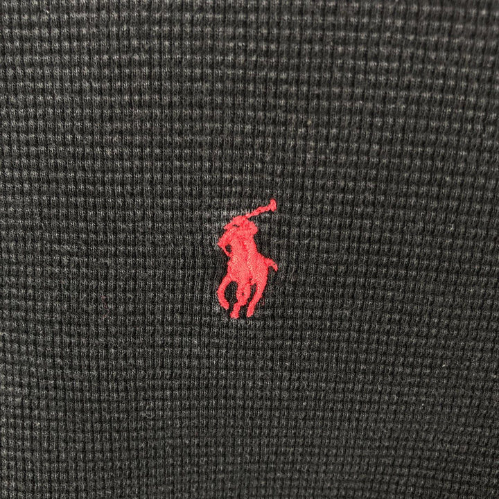 Ralph Lauren POLO RALPH LAUREN SLEEPWEAR Thermal Long T-shirt Waffle Men's M size cotton black type Vintage Second Hand