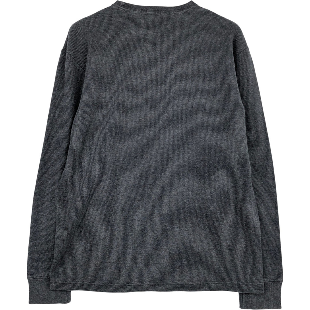 Ralph Lauren POLO by Ralph Lauren Thermal Long-Sleeve T-Shirt, Waffle Pattern, Men's Size S (approx.) cotton gray type Vintage Second Hand