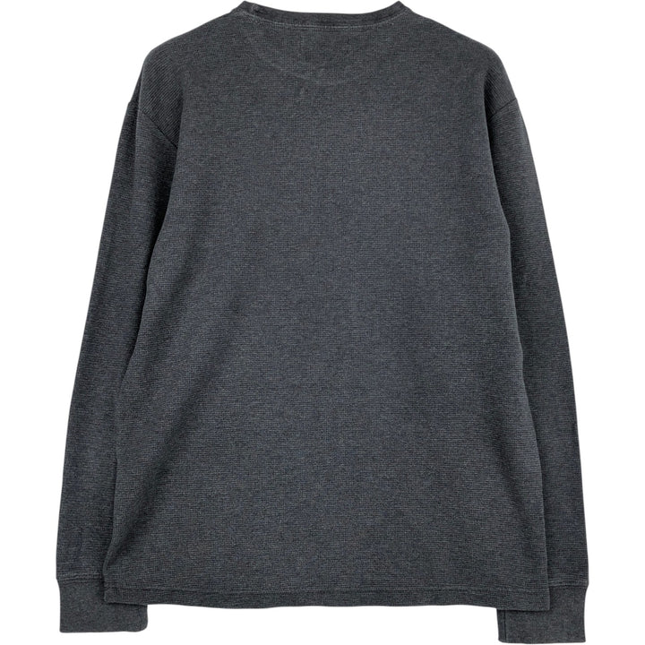 Ralph Lauren POLO by Ralph Lauren Thermal Long-Sleeve T-Shirt, Waffle Pattern, Men's Size S (approx.) cotton gray type Vintage Second Hand