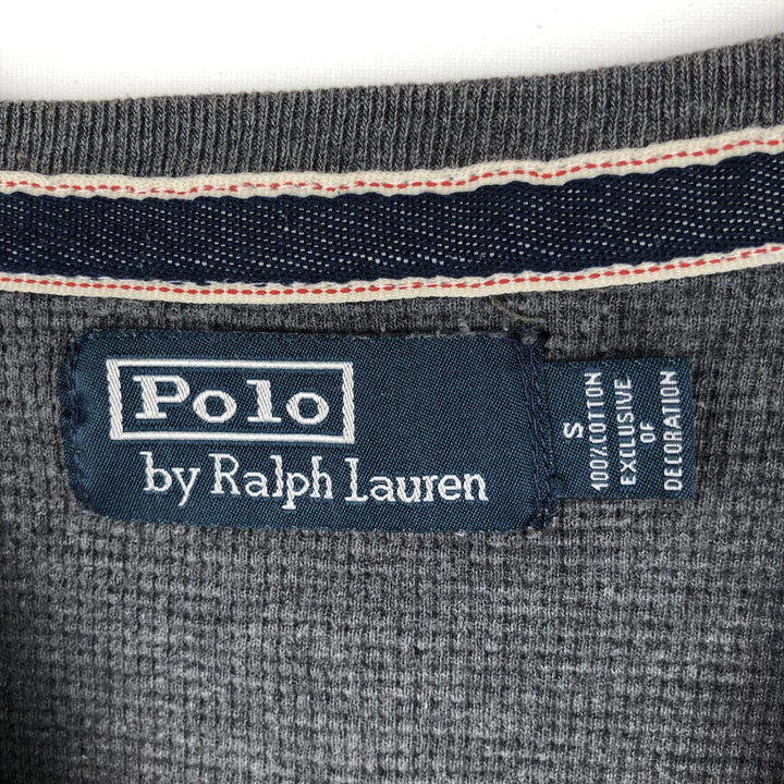 Ralph Lauren POLO by Ralph Lauren Thermal Long-Sleeve T-Shirt, Waffle Pattern, Men's Size S (approx.) cotton gray type Vintage Second Hand