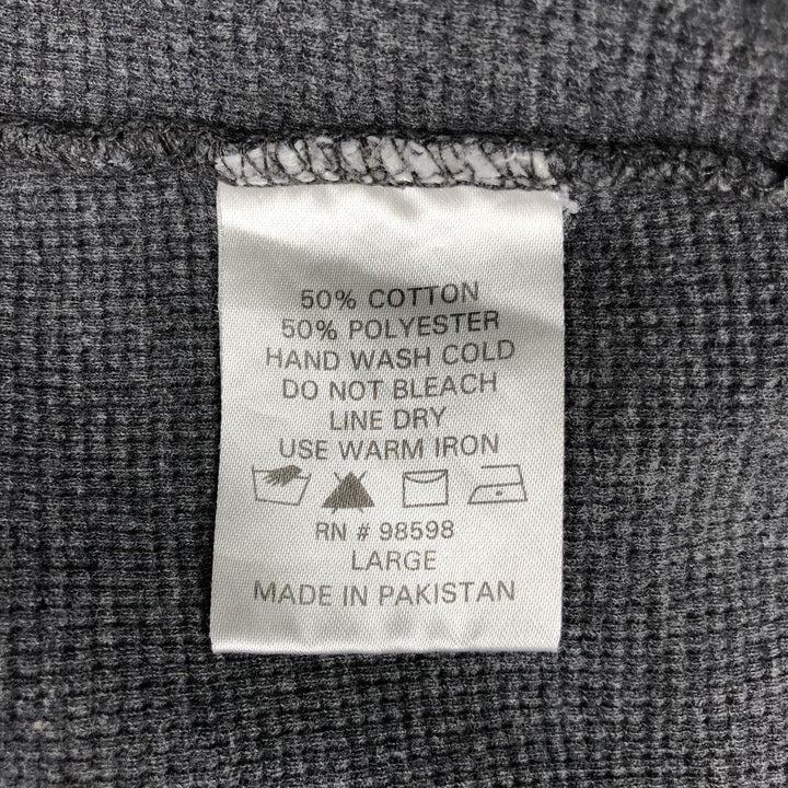 Ralph Lauren POLO by Ralph Lauren Thermal Long-Sleeve T-Shirt, Waffle Pattern, Men's Size S (approx.) cotton gray type Vintage Second Hand