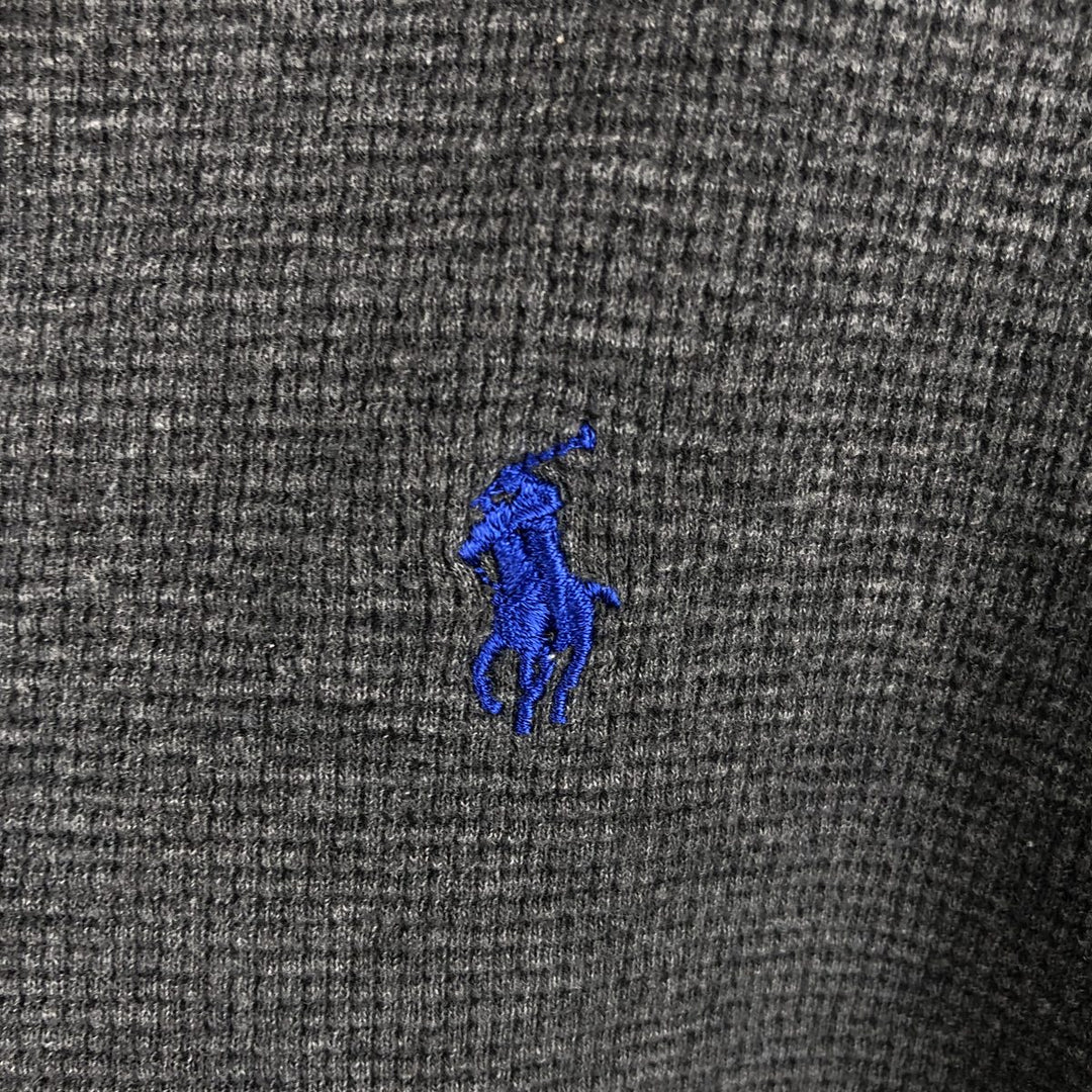Ralph Lauren POLO by Ralph Lauren Thermal Long-Sleeve T-Shirt, Waffle Pattern, Men's Size S (approx.) cotton gray type Vintage Second Hand