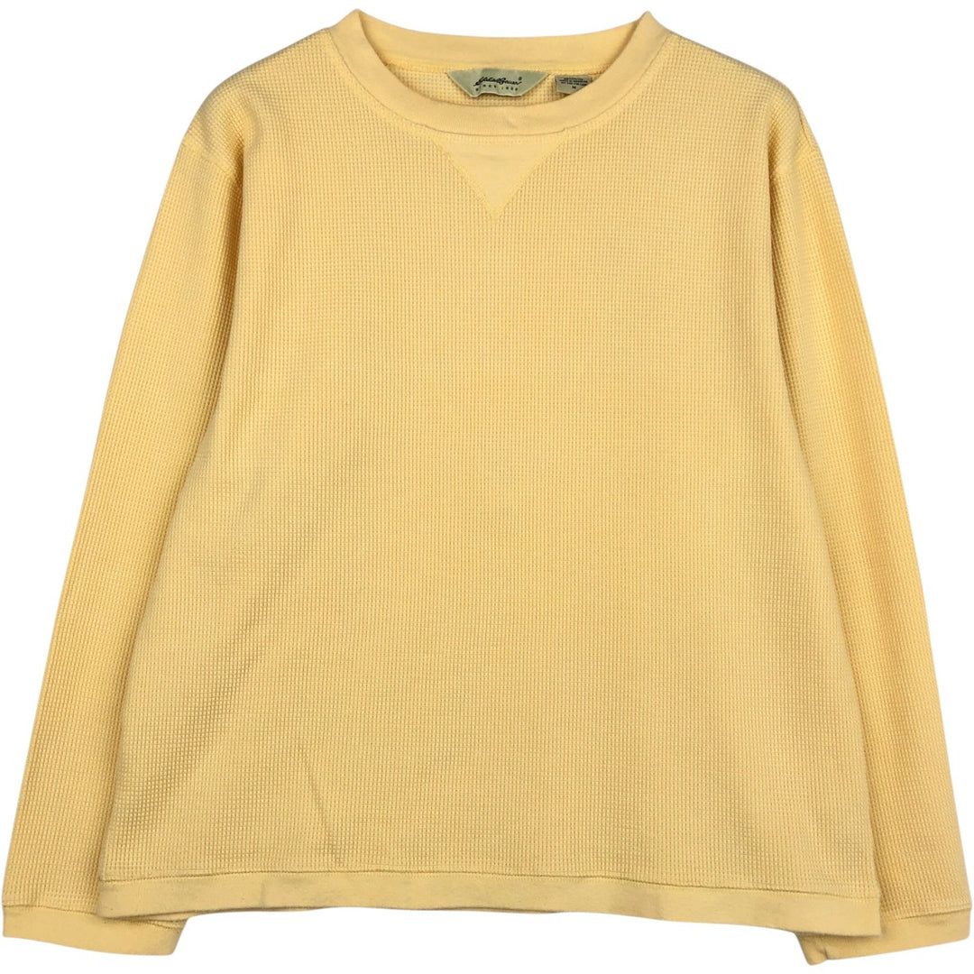 Eddie Bauer Thermal T-Shirt, Waffle, Men's Size M cotton yellow type Vintage Second Hand