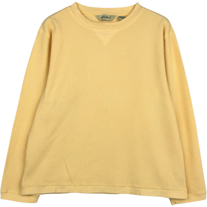 Eddie Bauer Thermal T-Shirt, Waffle, Men's Size M cotton yellow type Vintage Second Hand