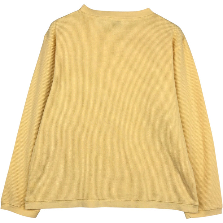 Eddie Bauer Thermal T-Shirt, Waffle, Men's Size M cotton yellow type Vintage Second Hand