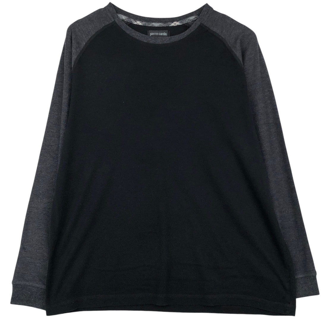 Pierre Cardin Thermal Long-Sleeve T-Shirt, Waffle Pattern, Men's Size L (equivalent) cotton black type Vintage Second Hand
