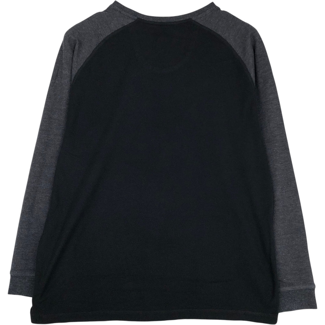 Pierre Cardin Thermal Long-Sleeve T-Shirt, Waffle Pattern, Men's Size L (equivalent) cotton black type Vintage Second Hand