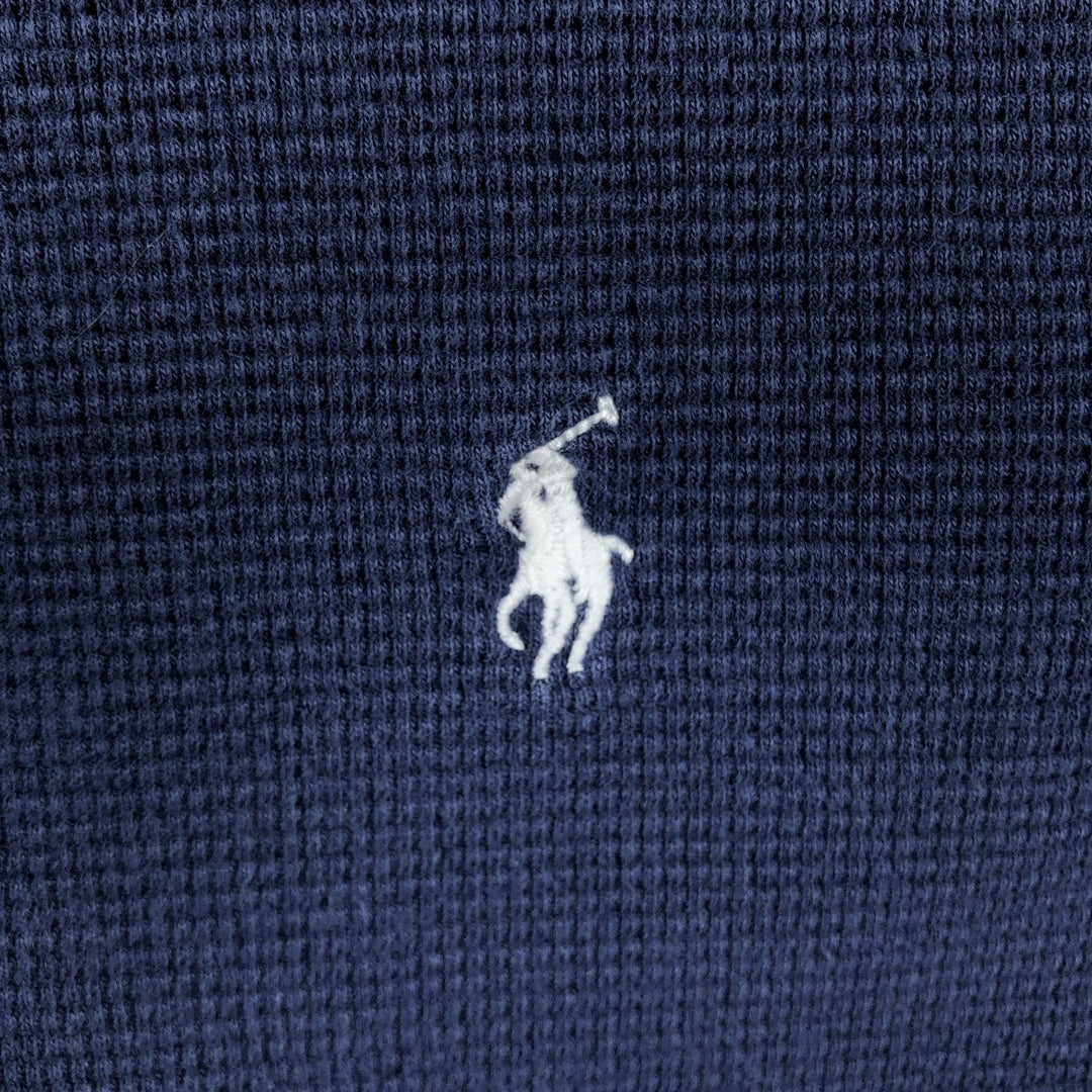 Ralph Lauren POLO RALPH LAUREN Thermal Ron T Waffle Men's L size cotton navy blue type Vintage Second Hand