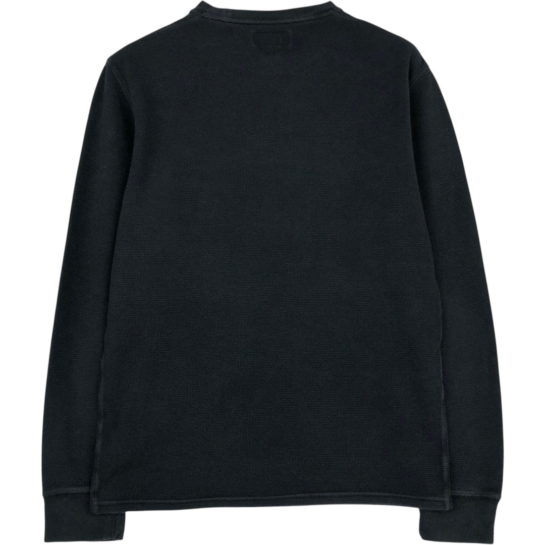 Ralph Lauren POLO RALPH LAUREN Thermal Long T-shirt Waffle Men's M size cotton black type Vintage Second Hand