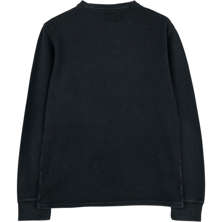 Ralph Lauren POLO RALPH LAUREN Thermal Long T-shirt Waffle Men's M size cotton black type Vintage Second Hand