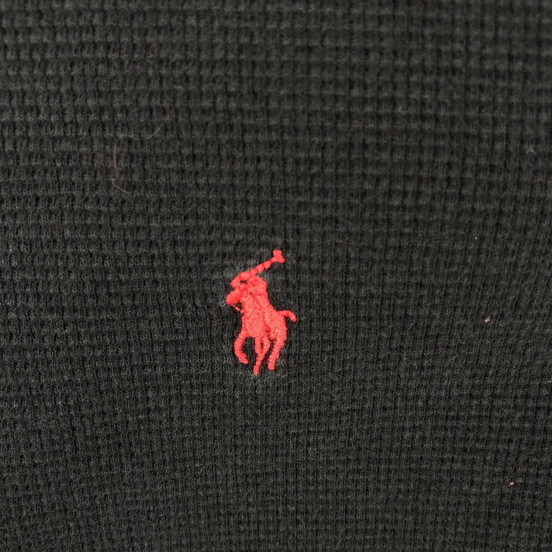 Ralph Lauren POLO RALPH LAUREN Thermal Long T-shirt Waffle Men's M size cotton black type Vintage Second Hand