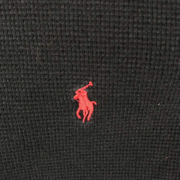 Ralph Lauren POLO RALPH LAUREN Thermal Long T-shirt Waffle Men's M size cotton black type Vintage Second Hand