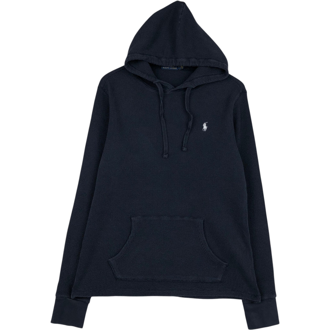 Ralph Lauren POLO RALPH LAUREN Hooded Thermal Long T-Shirt Waffle Men's M cotton navy blue type Vintage Second Hand
