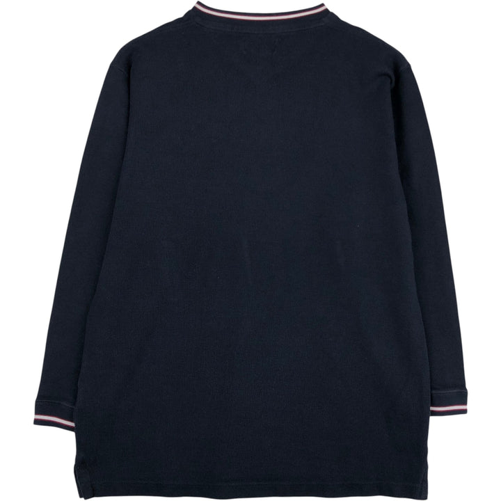Ralph Lauren CHAPS V-neck thermal long T-shirt, men's size M cotton navy blue type Vintage Second Hand