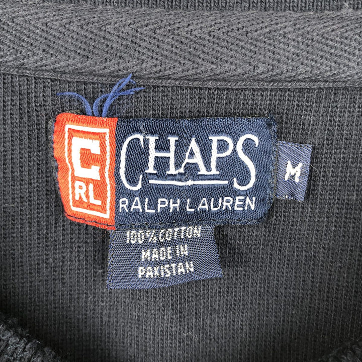 Ralph Lauren CHAPS V-neck thermal long T-shirt, men's size M cotton navy blue type Vintage Second Hand