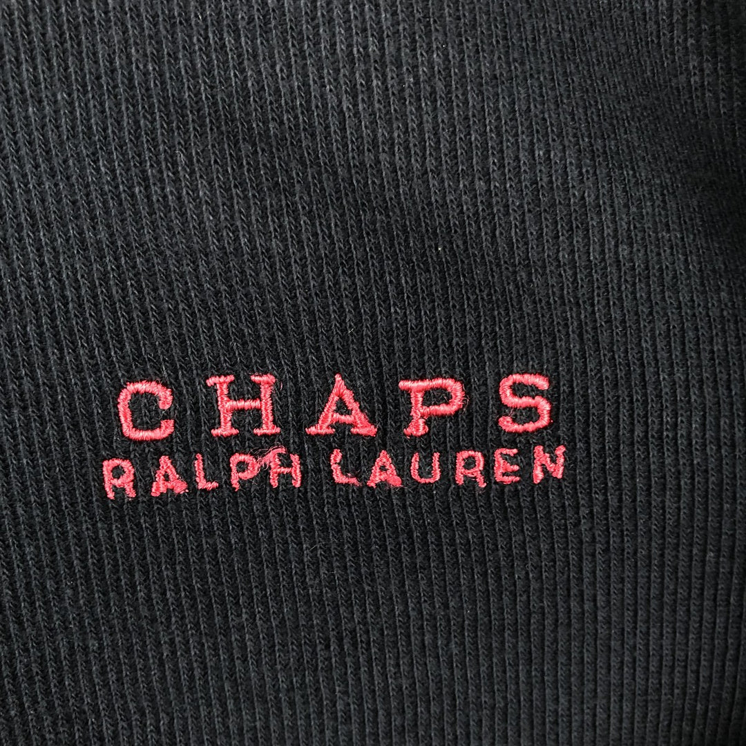 Ralph Lauren CHAPS V-neck thermal long T-shirt, men's size M cotton navy blue type Vintage Second Hand