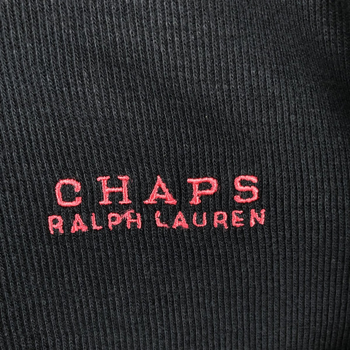 Ralph Lauren CHAPS V-neck thermal long T-shirt, men's size M cotton navy blue type Vintage Second Hand
