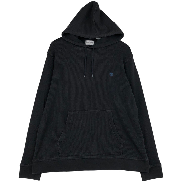 Timberland Hooded Thermal Long-Sleeve T-Shirt, Men's Size XL (approx.) cotton black type Vintage Second Hand