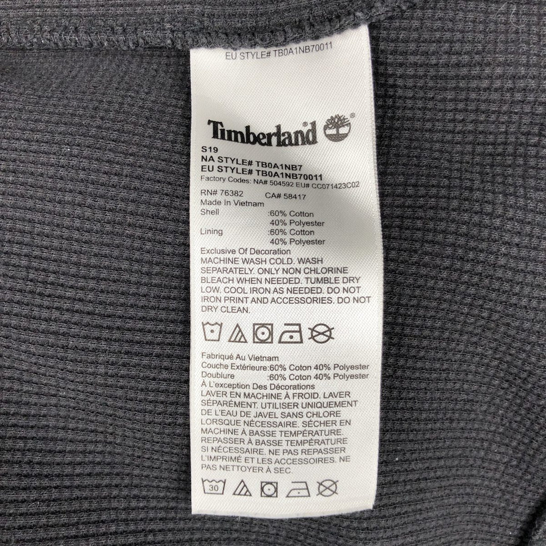 Timberland Hooded Thermal Long-Sleeve T-Shirt, Men's Size XL (approx.) cotton black type Vintage Second Hand