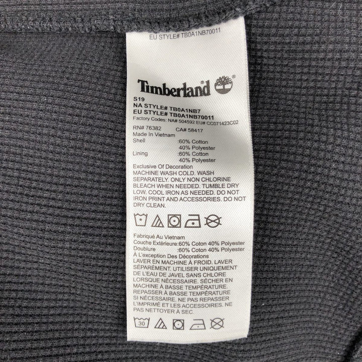 Timberland Hooded Thermal Long-Sleeve T-Shirt, Men's Size XL (approx.) cotton black type Vintage Second Hand