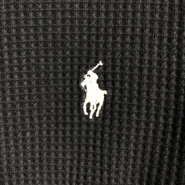 Ralph Lauren POLO RALPH LAUREN Hooded Thermal T-Shirt, Waffle, Men's XL cotton navy blue type Vintage Second Hand