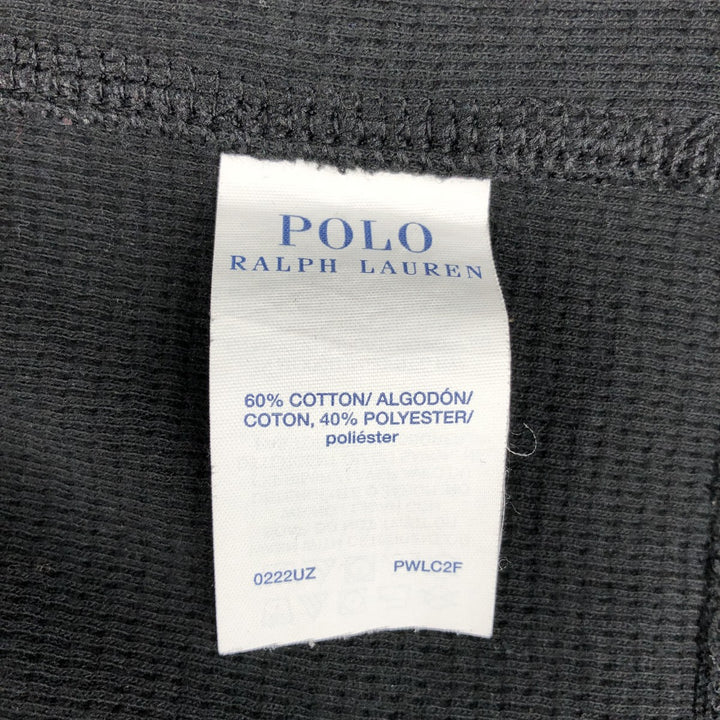 Ralph Lauren POLO RALPH LAUREN SLEEPWEAR Thermal Long T-shirt Honeycomb Men's L size cotton black type Vintage Second Hand