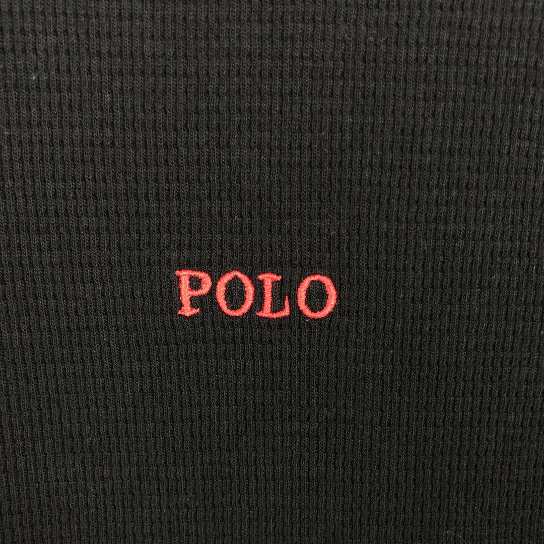 Ralph Lauren POLO RALPH LAUREN SLEEPWEAR Thermal Long T-shirt Honeycomb Men's L size cotton black type Vintage Second Hand