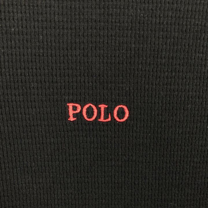 Ralph Lauren POLO RALPH LAUREN SLEEPWEAR Thermal Long T-shirt Honeycomb Men's L size cotton black type Vintage Second Hand