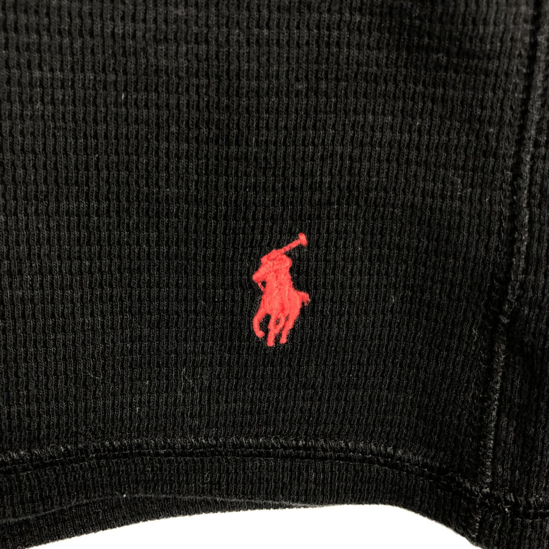 Ralph Lauren POLO RALPH LAUREN SLEEPWEAR Thermal Long T-shirt Honeycomb Men's L size cotton black type Vintage Second Hand