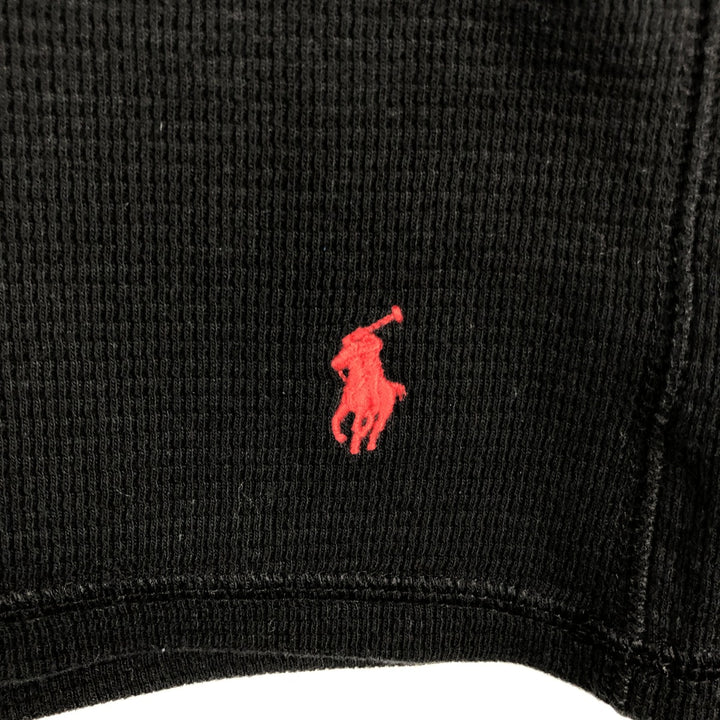 Ralph Lauren POLO RALPH LAUREN SLEEPWEAR Thermal Long T-shirt Honeycomb Men's L size cotton black type Vintage Second Hand