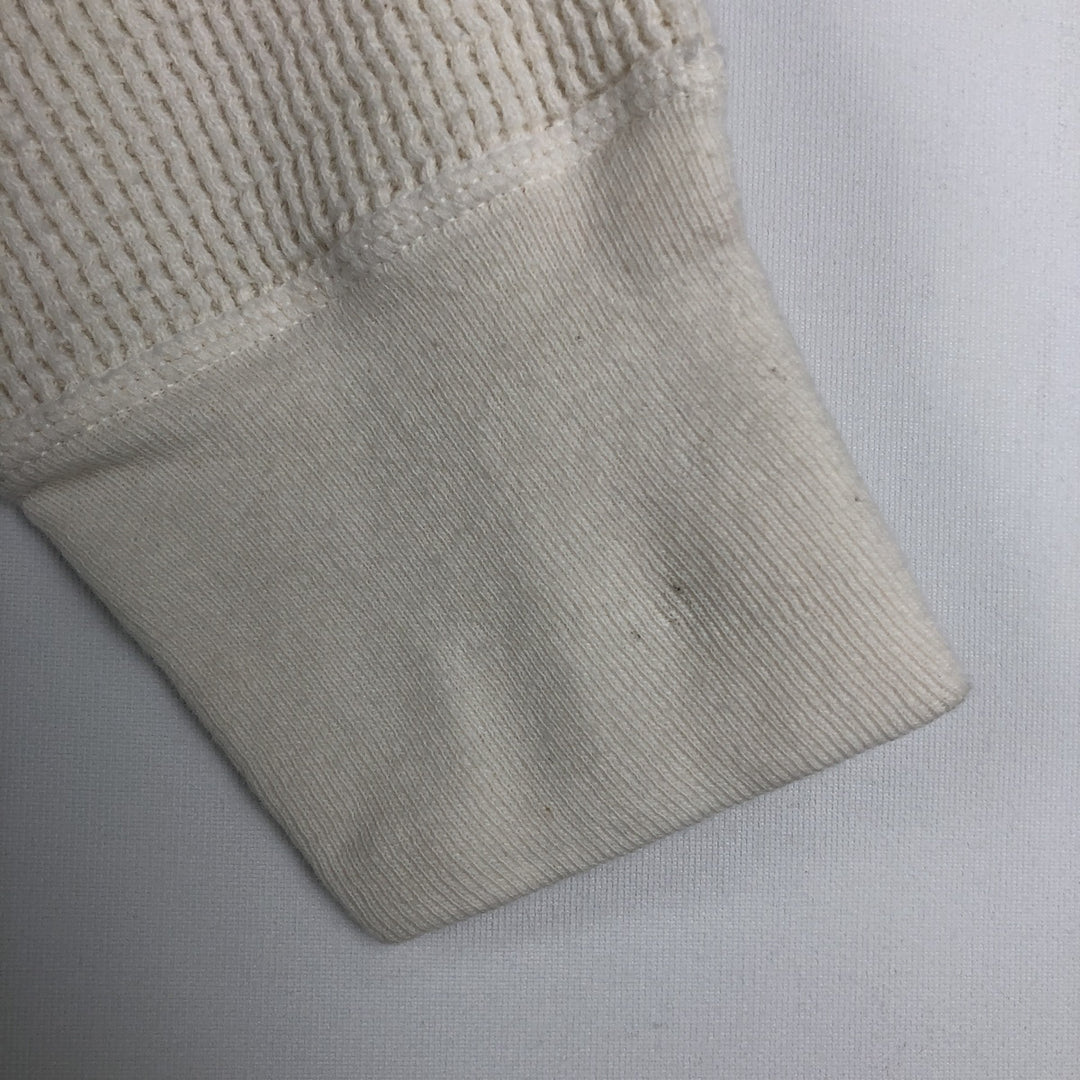 80s-90'S JEMORGAN Hometown Thermal Long-Sleeve T-Shirt, Waffle Knit, Made in USA, Men's Size L (Equivalent), Vintage cotton white type Vintage Second Hand