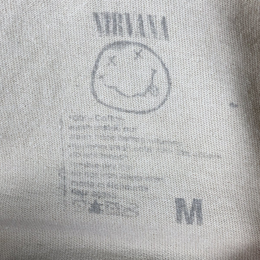 NIRVANA Nirvana Band T-shirt, Band T, Men's M size cotton Beige type Vintage Second Hand