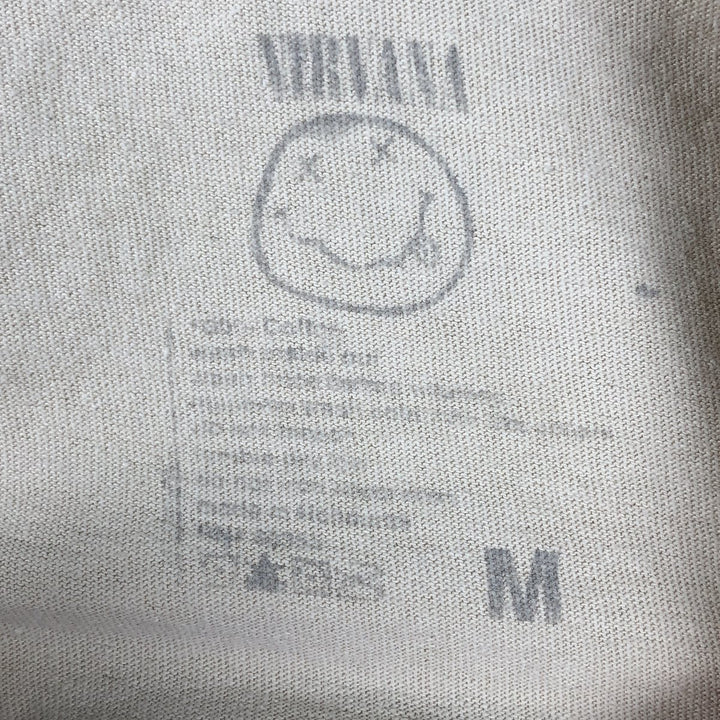NIRVANA Nirvana Band T-shirt, Band T, Men's M size cotton Beige type Vintage Second Hand