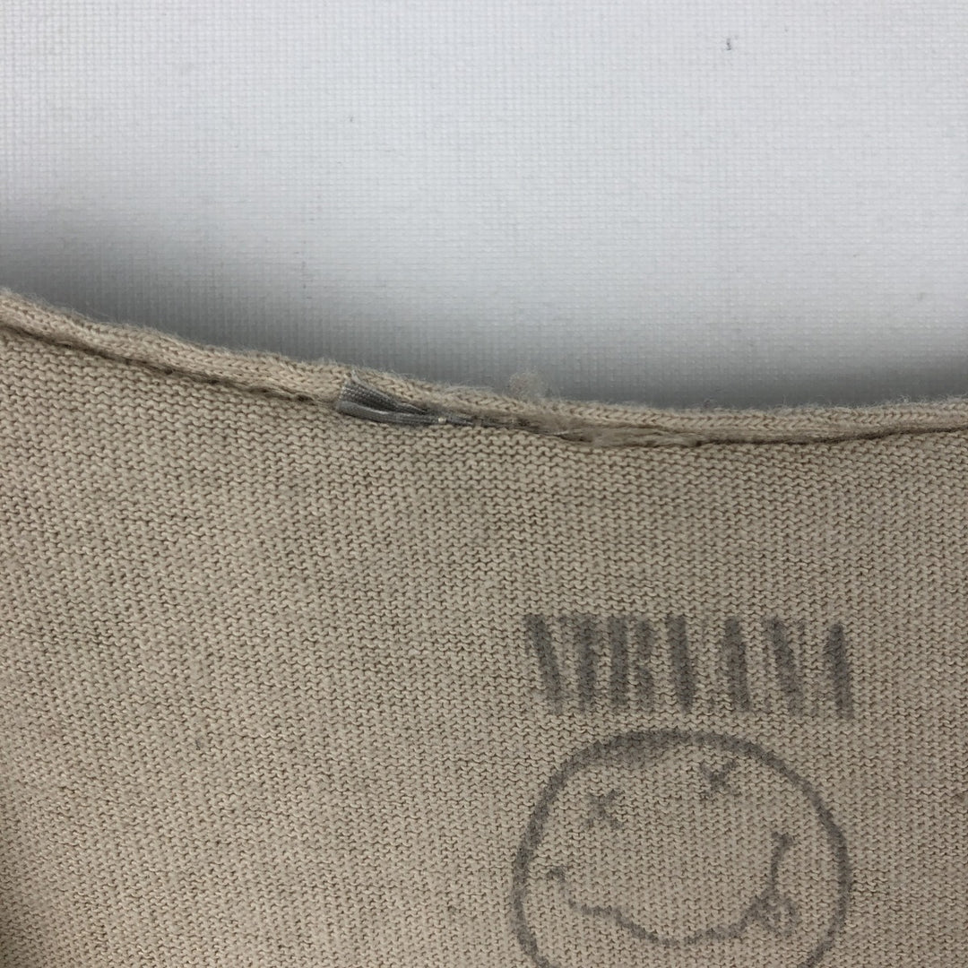 NIRVANA Nirvana Band T-shirt, Band T, Men's M size cotton Beige type Vintage Second Hand