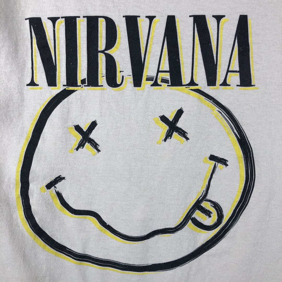NIRVANA Nirvana Band T-shirt, Band T, Men's M size cotton Beige type Vintage Second Hand