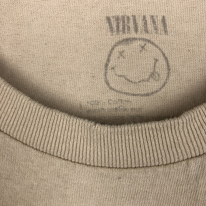 NIRVANA Nirvana Band T-shirt, Band T, Men's M size cotton Beige type Vintage Second Hand