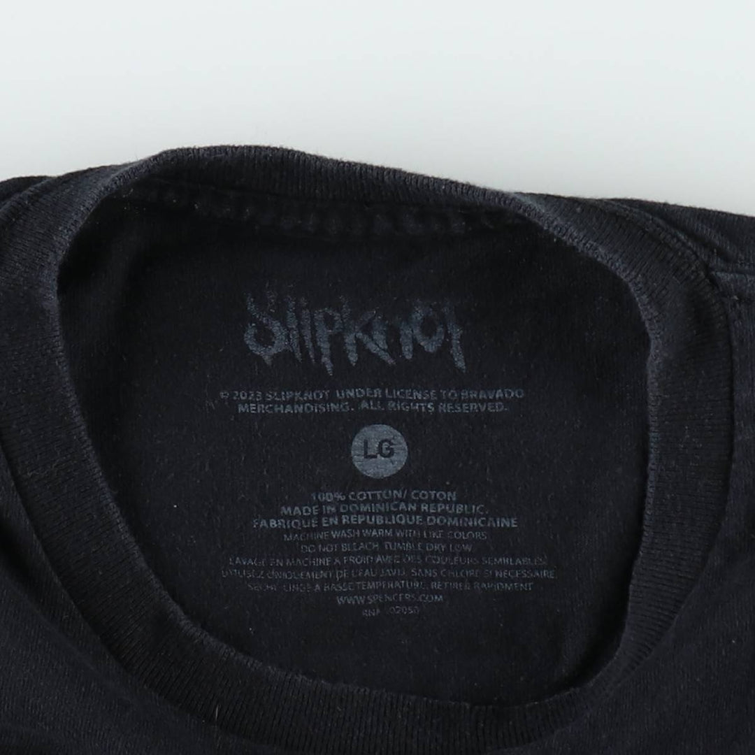 Slipknot Band T-shirt, Band T, Men's L size cotton black type Vintage Second Hand