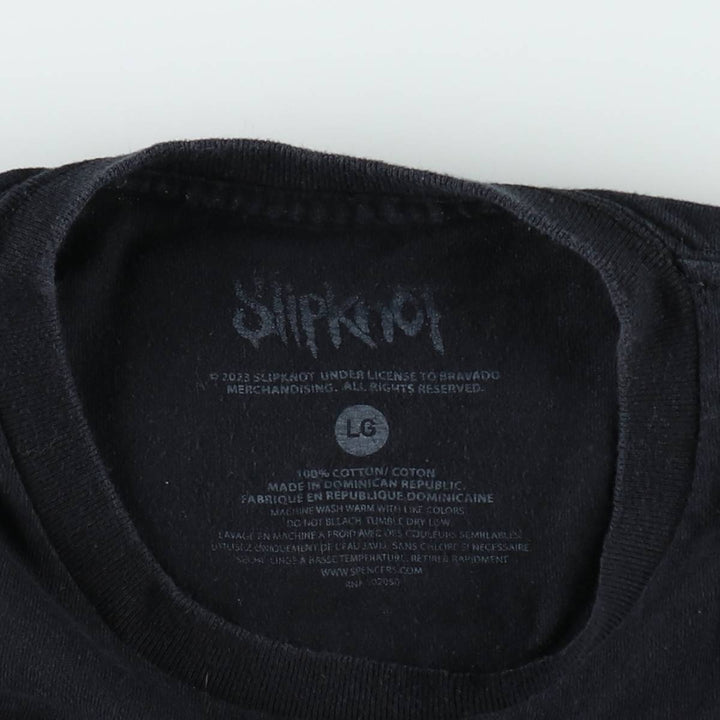 Slipknot Band T-shirt, Band T, Men's L size cotton black type Vintage Second Hand