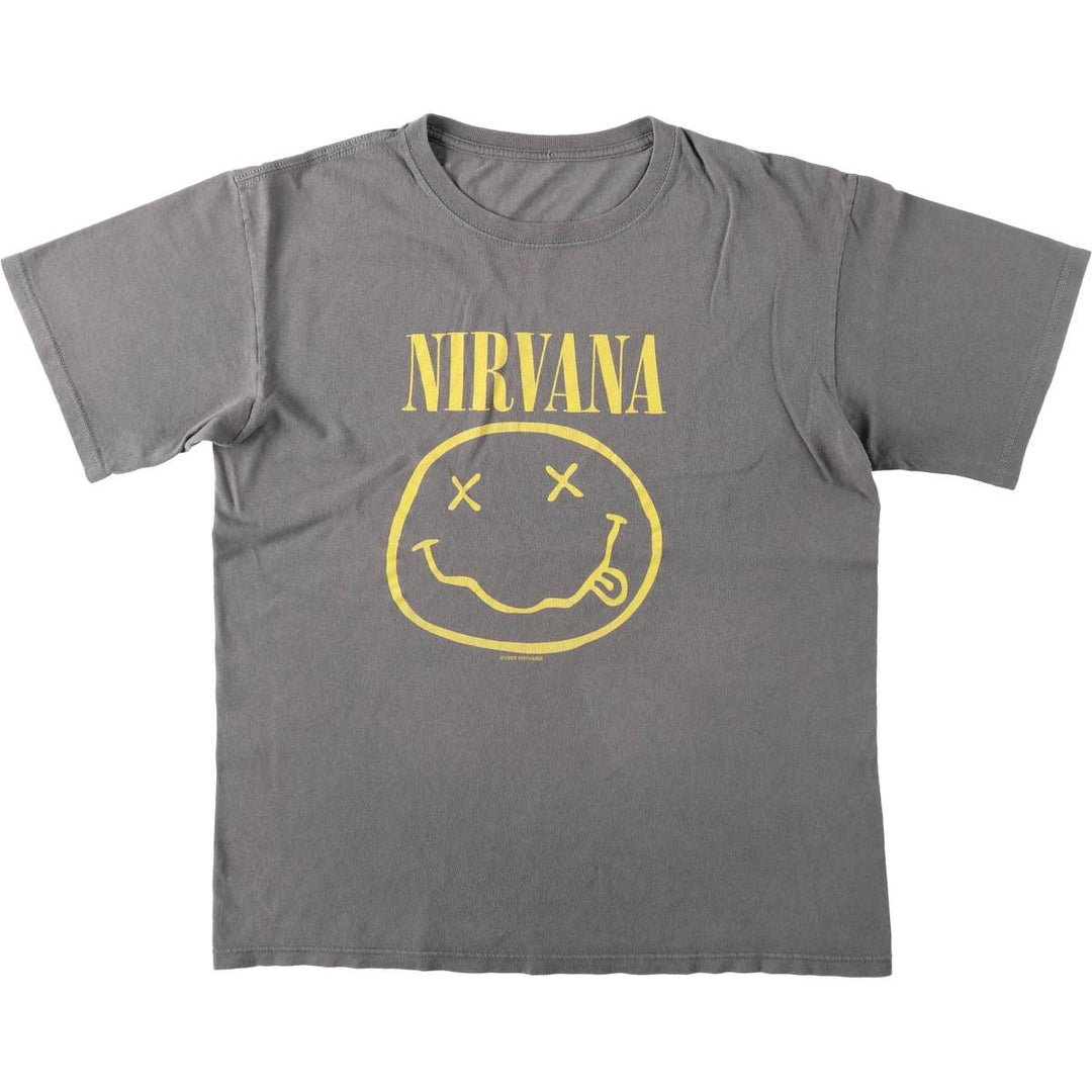 90'S Nirvana Band T-Shirt, Men's XL equivalent, Vintage unclear Charcoal Vintage Second Hand