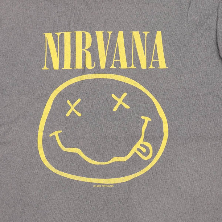90'S Nirvana Band T-Shirt, Men's XL equivalent, Vintage unclear Charcoal Vintage Second Hand