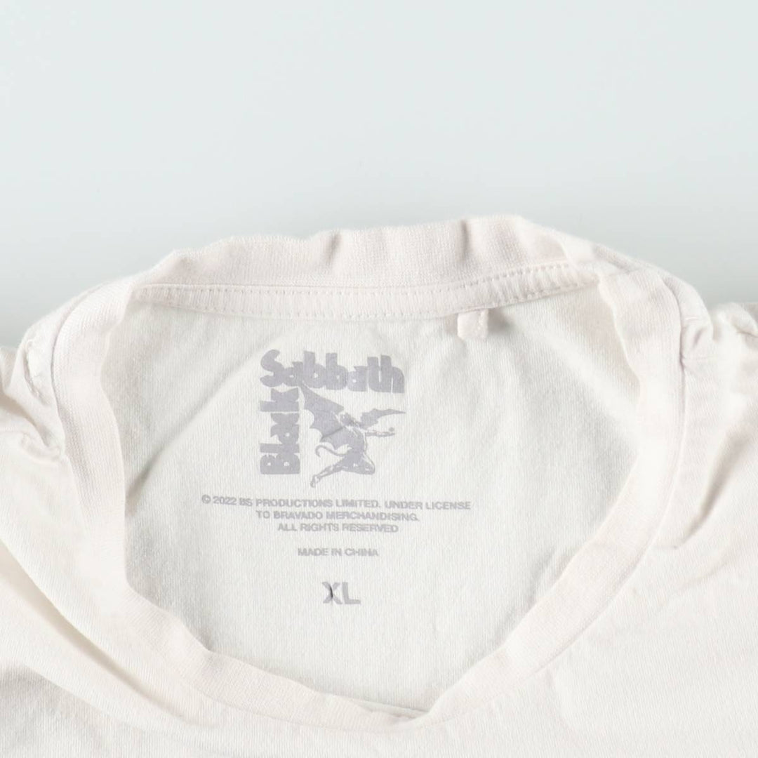BLACK SABBATH Black Sabbath band T-shirt, band T, men's XL size unclear white type Vintage Second Hand