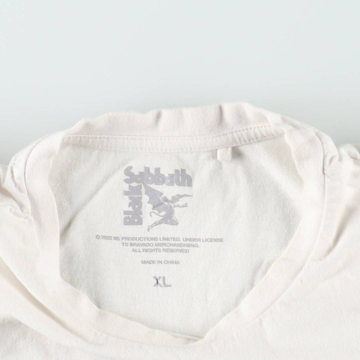 BLACK SABBATH Black Sabbath band T-shirt, band T, men's XL size unclear white type Vintage Second Hand