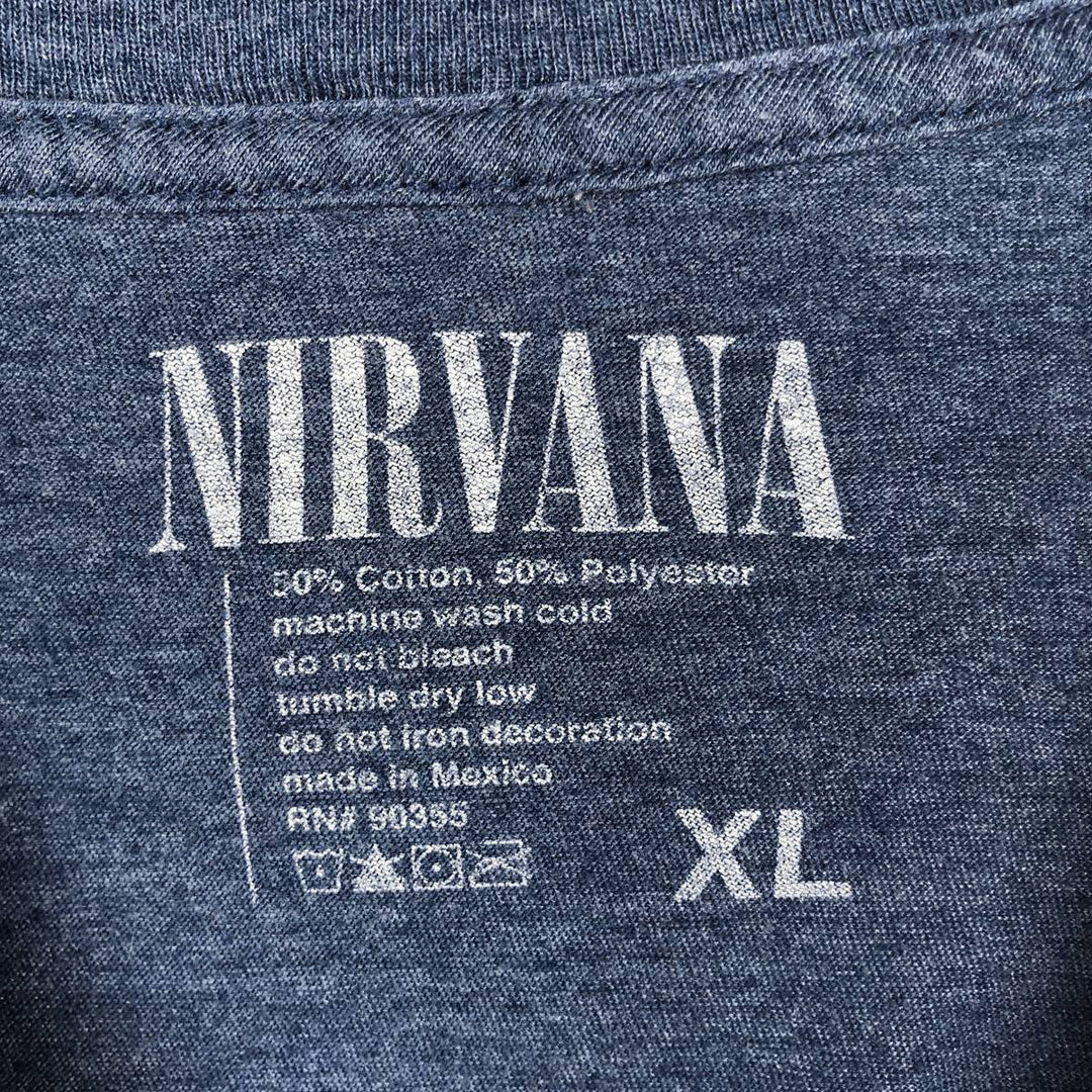 NIRVANA Nirvana Band T-shirt, Band T, Men's XL size cotton blue type Vintage Second Hand