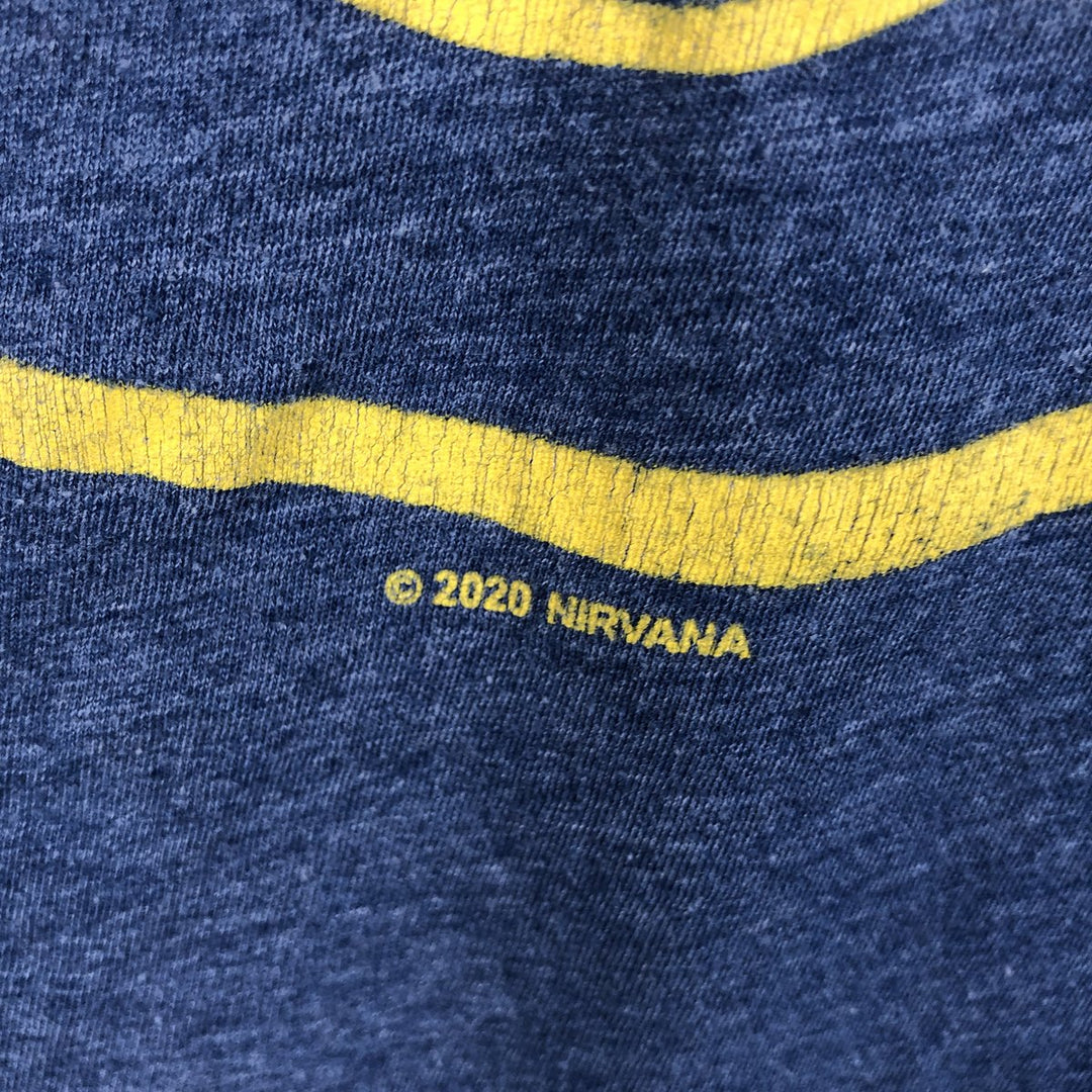 NIRVANA Nirvana Band T-shirt, Band T, Men's XL size cotton blue type Vintage Second Hand