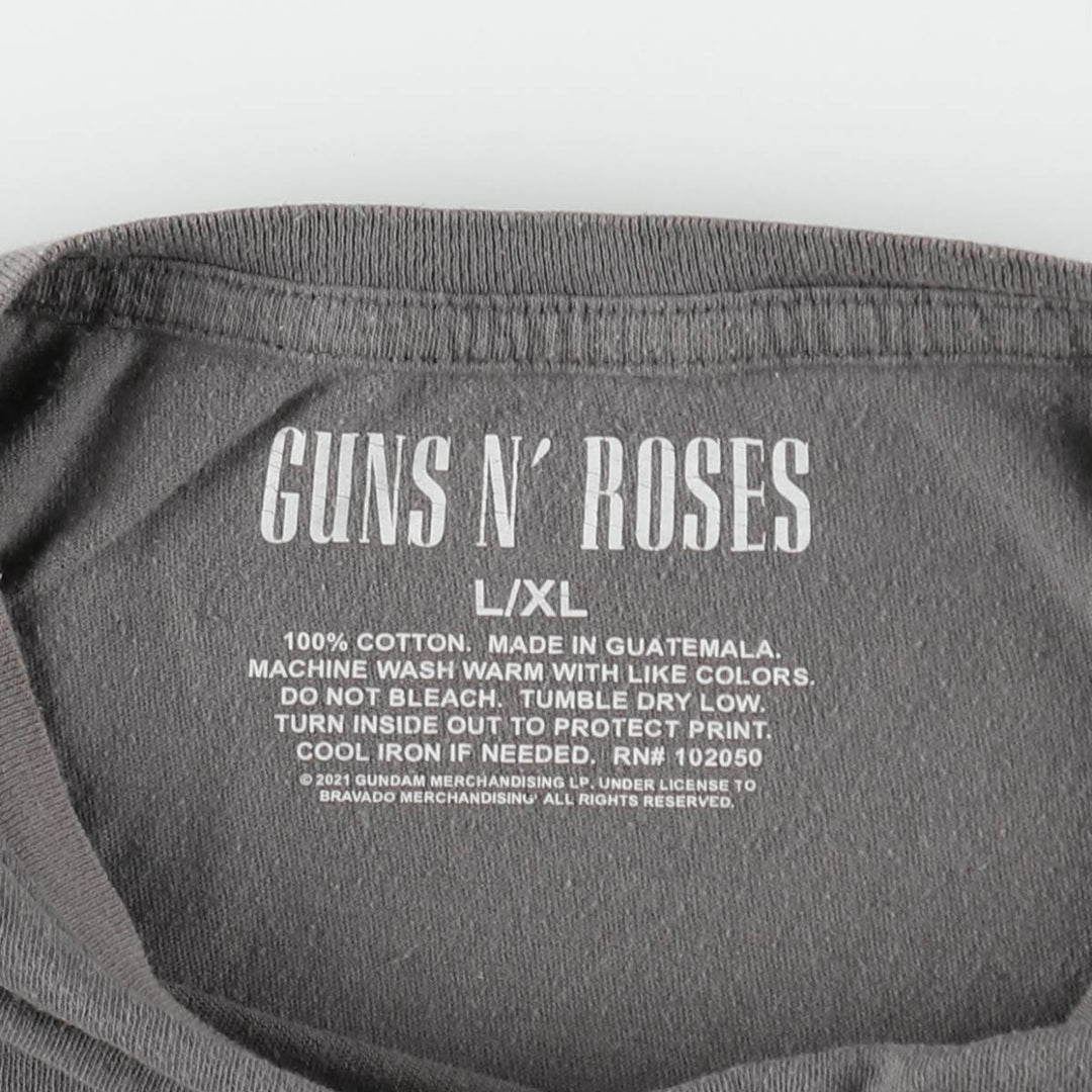 GUNS N' ROSES Guns N' Roses Band T-Shirt Band Tee Men's XL cotton gray type Vintage Second Hand