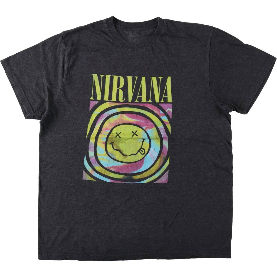 NIRVANA Nirvana Band T-shirt, Band T, Men's XXL unclear Charcoal Vintage Second Hand