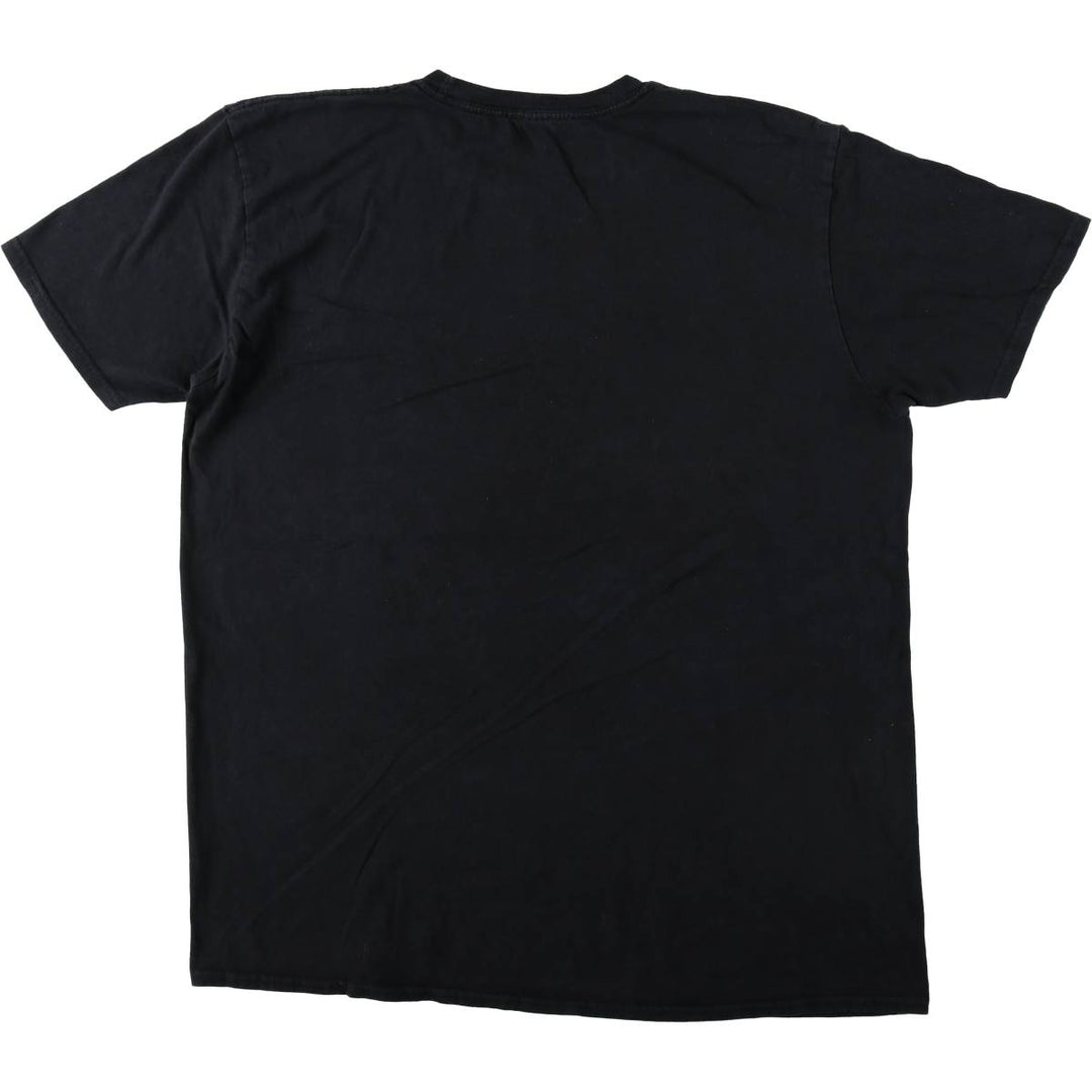 METALLICA Skull Pattern Print Band T-Shirt (Men's Size L) unclear black type Vintage Second Hand