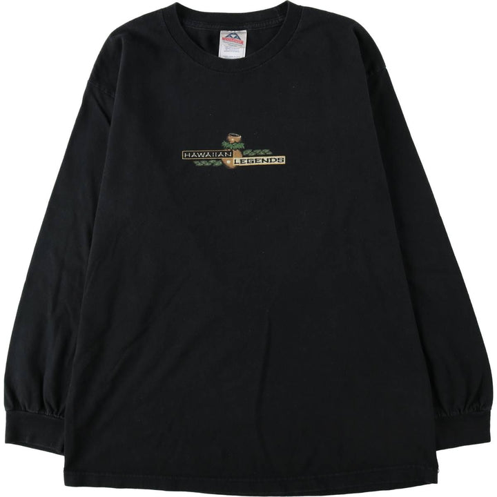 ALSTYLE Long T-Shirt, Men's Size L cotton black type Vintage Second Hand